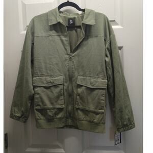Art Class NWT Kids' Size XL Green Collared Zip-Up Jacket with Pockets *FLAW*